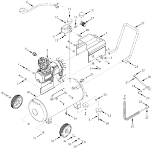 Part Location Diagram of HL038500AV Campbell Hausfeld Pump Motor Bolt Kit For Hl5401